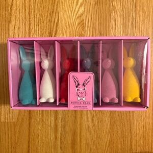 Bunny & Bean Set Of 6 Easter Bunnies With Soft/Fuzzy Overlay